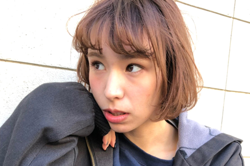 シースルーバングボブ